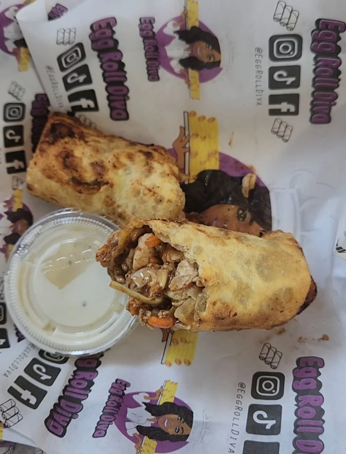 Jamaican Jerk Chicken Egg Roll